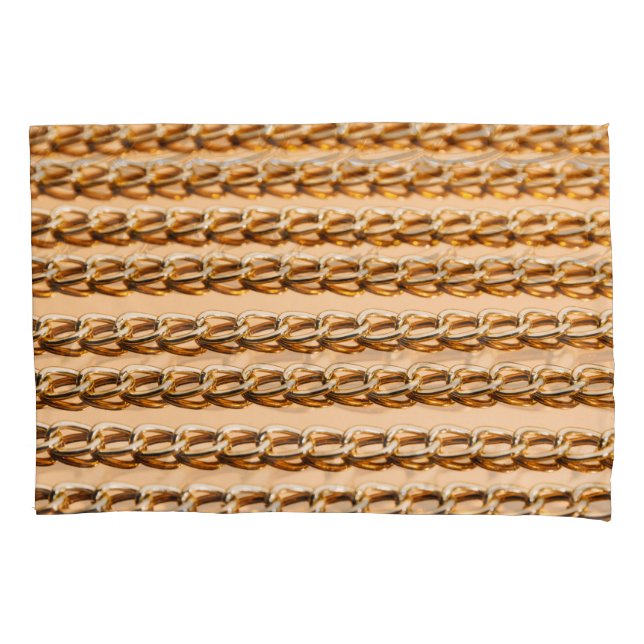 Housse D'oreillers Chaînes d'or : Réflexe Luxe sans couture (devant)