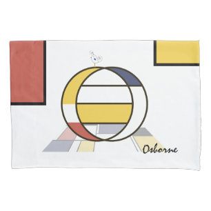 Housse D'oreillers Charmant Neoplasticisme Art Monogramme. Lettre O