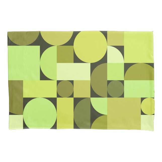 Housse D'oreillers Chartreuse géométrique moderne du milieu du siècle (devant)