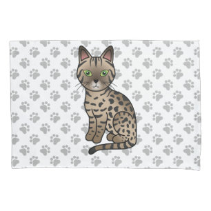 Housse D'oreillers Chat de dessin animé mignon Bronze Egyptian Mau &
