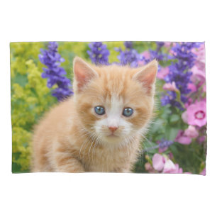 Housse D'oreillers Chaton mignon de chat de gingembre en portrait