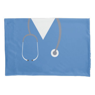 Housse D'oreillers Chemise et stéthoscope de l'infirmière bleue