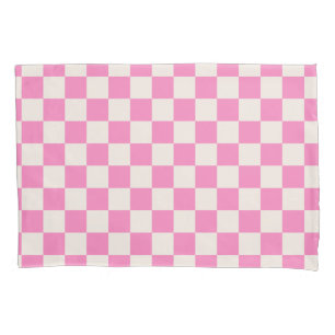 Housse D'oreillers Chèque rose, Motif en damier, À damiers