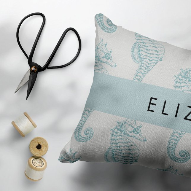 Housse D'oreillers Chevaux de mer tropicaux, Motif hippocampe, Votre  (Créateur téléchargé)