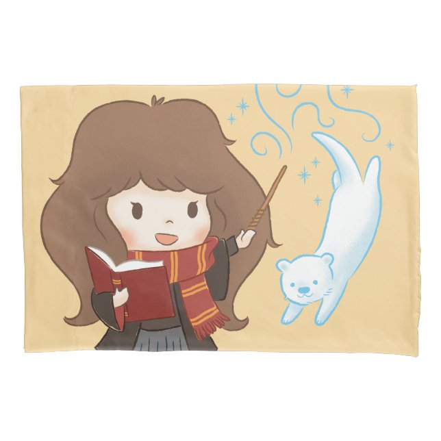 Housse D'oreillers Chibi Hermione Granger Patronus (devant)