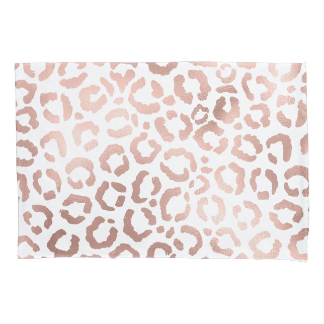 Housse D'oreillers Chic Rose Gold Leopard Cheetah Poster de animal (devant)