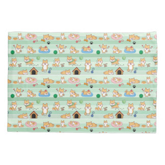 Housse D'oreillers chien mignon jouant saut dormir