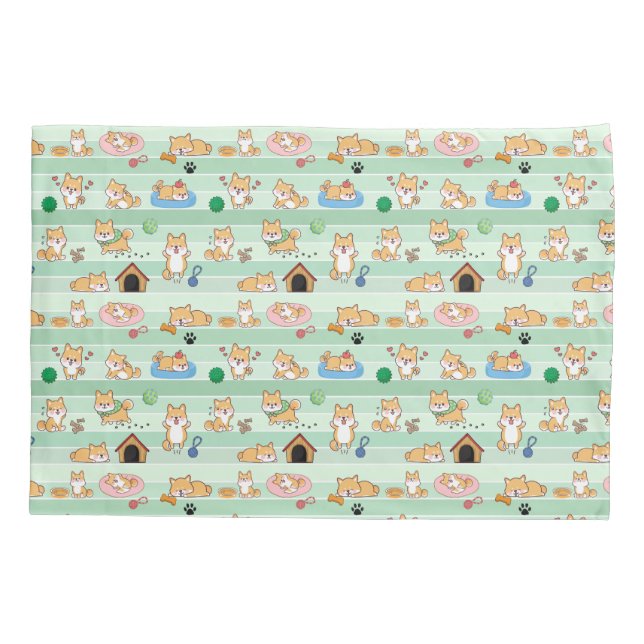 Housse D'oreillers chien mignon jouant saut dormir (Dos)