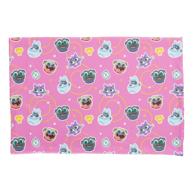 Housse D'oreillers Chien rose Pals Motif rose (devant)