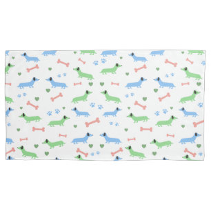 Housse D'oreillers Chiens de Dachshund Chiens mignons Doxies Pâtes ve