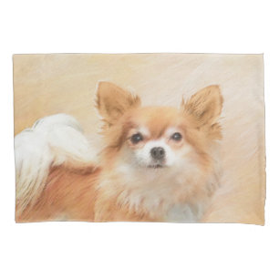 Housse D'oreillers Chihuahua Peinture de Chien à long Haired Art orig