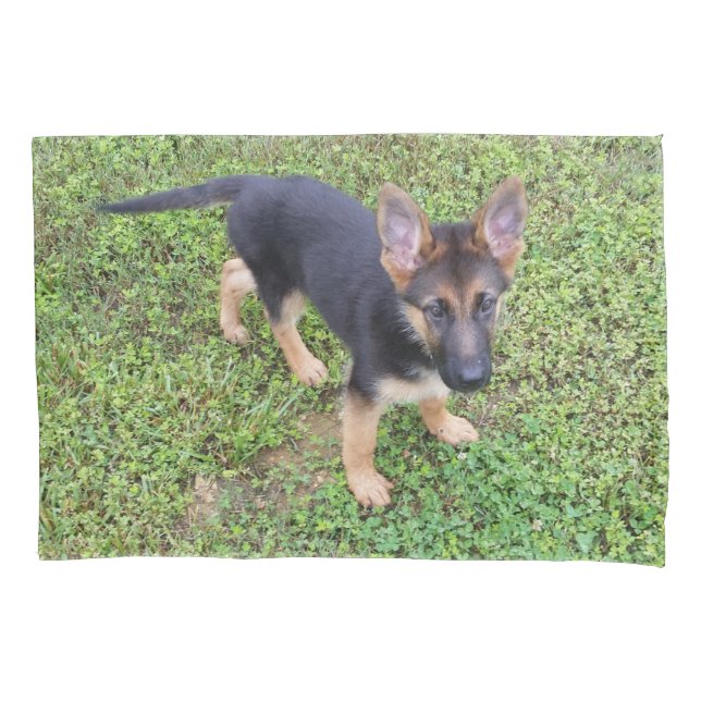 Housse D'oreillers Chiot protégé (devant)