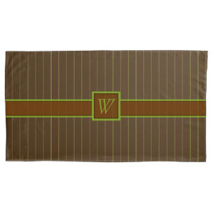 Housse D'oreillers Chocolat avec Lime Pinstripes Coussin Coque