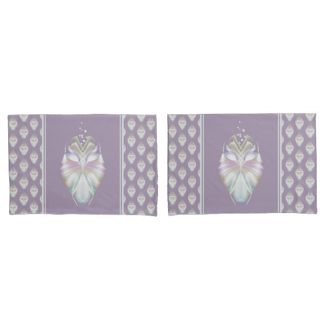 Housse D'oreillers Chouette Oracle Pastel Purple (devant-Set)
