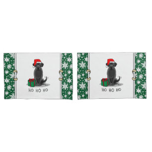 Housse D'oreillers Christmas Père Noël Black Labrador Retriever Cute