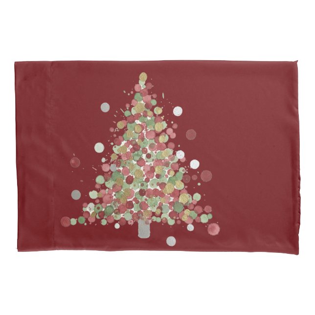 Housse D'oreillers Christmas Polka Dot Tree Holiday (devant)