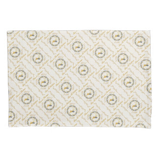 Housse D'oreillers Christmastime Deer & Wreath Yellow Cream Pattern