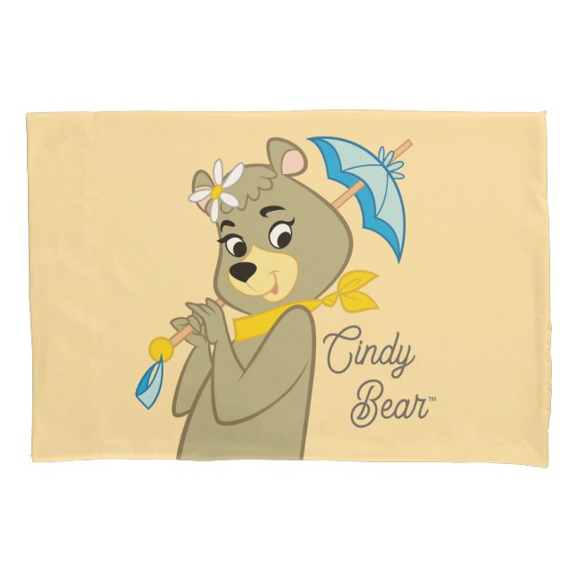 Housse D'oreillers Cindy Bear tenant le parasol (devant)