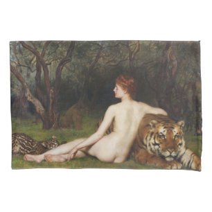 Housse D'oreillers Circé (Déesse avec un tigre sauvage) (par John Col