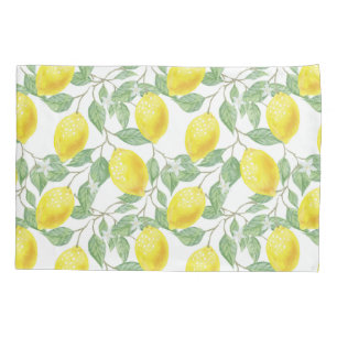 Housse D'oreillers Citrons Et Feuilles