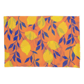 Housse D'oreillers Citrons stylisés Vintage Motif tropical