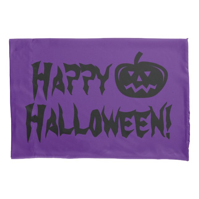 Housse D'oreillers Citrouille pourpre de partie de Halloween (devant)