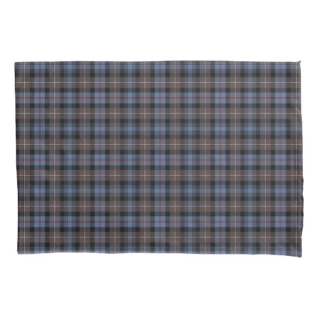 Housse D'oreillers Clan Mackenzie Patiné Tartan bleu et Brown (devant)