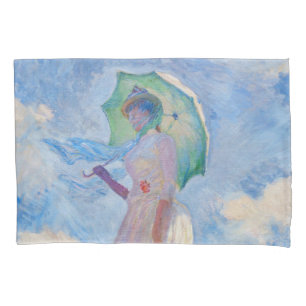 Housse D'oreillers Claude Monet - Femme avec Parasol face à gauche
