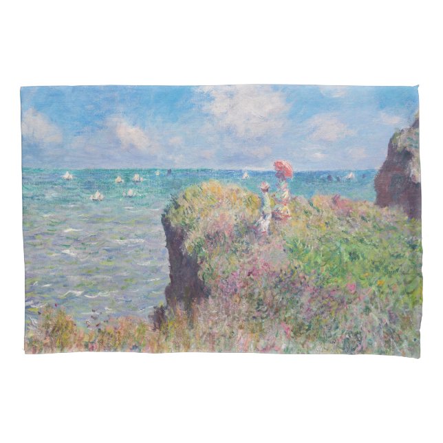 Housse D'oreillers Claude Monet - Promenade Cliff à Pourville (devant)