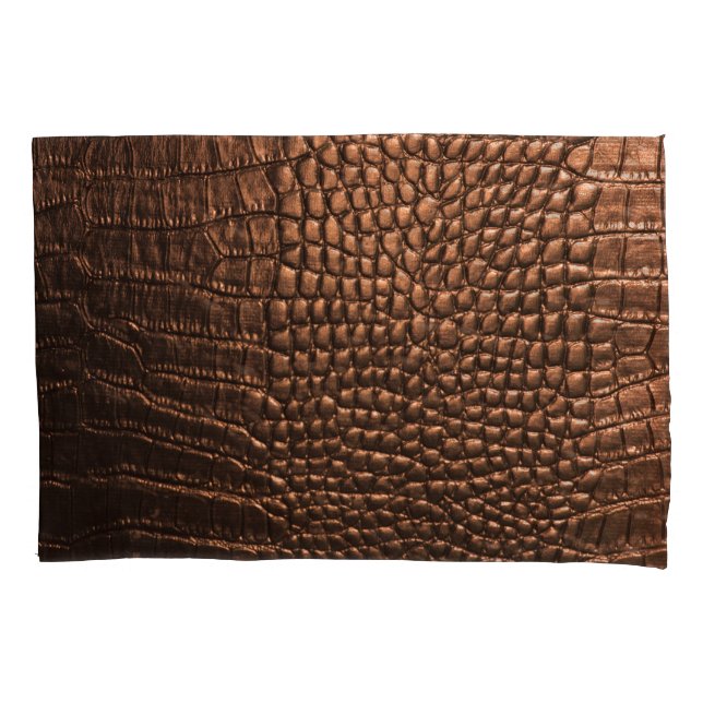 Housse D'oreillers Closeup : crocodile texture cuir. (devant)