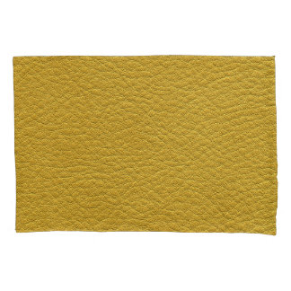 Housse D'oreillers Closeup en cuir jaune