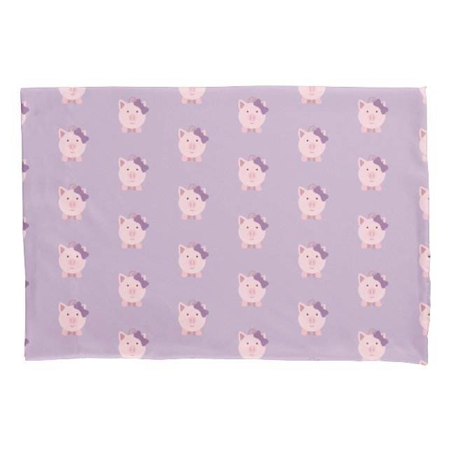 Housse D'oreillers Cochon fille mignonne (devant)