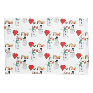 Housse D'oreillers Coeurs de Coque coussin sur le Snowman de feu