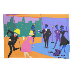 Housse D'oreillers Coiffeur urbain rétro sur le toit