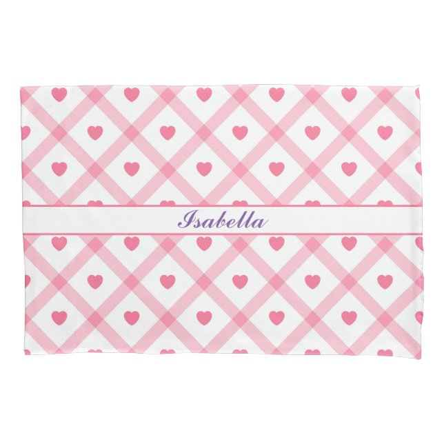 Housse D'oreillers Collection des valentines du Coeur rose tendance (devant)