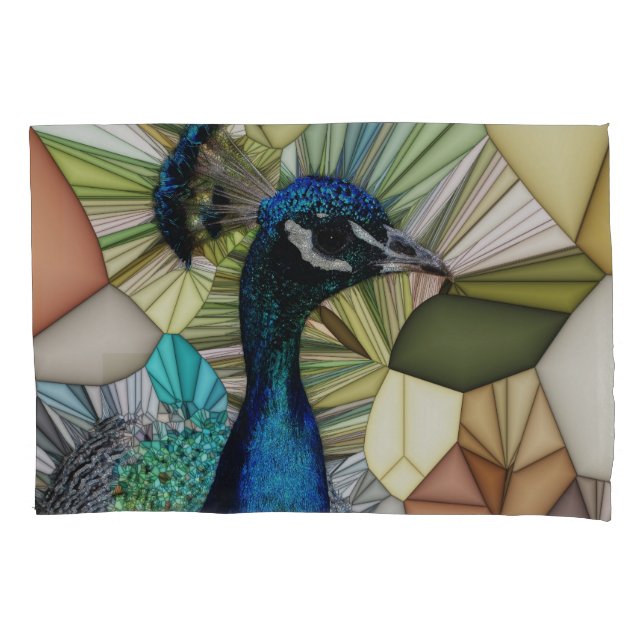 Housse D'oreillers Coloré Peacock Mosaic Pillowcase (devant)