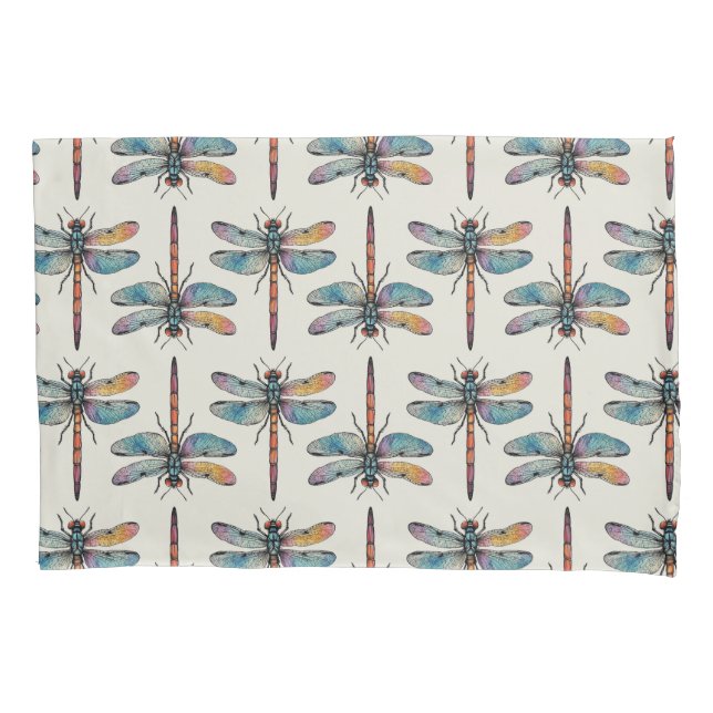 Housse D'oreillers Colorful Dragonfly Pattern (devant-gauche)