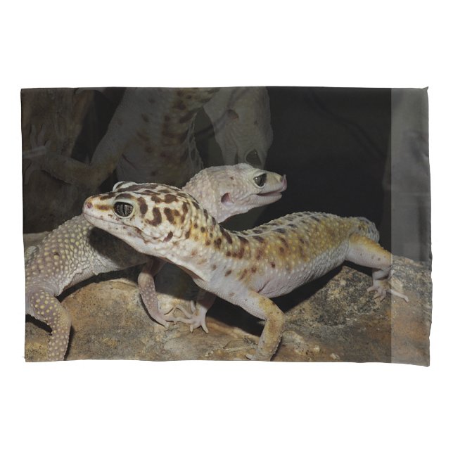 Housse D'oreillers Conception de gecko de léopard pour tous ! (devant)