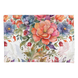 Housse D'oreillers Conception de motif floral aquarelle serein