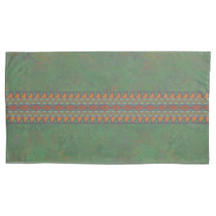 Housse D'oreillers Conception géométrique verte Sagebrush Sud-Ouest