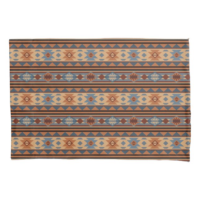 Housse D'oreillers Conception sud-ouest Adobe Grey Brown Tribal Motif (devant-gauche)