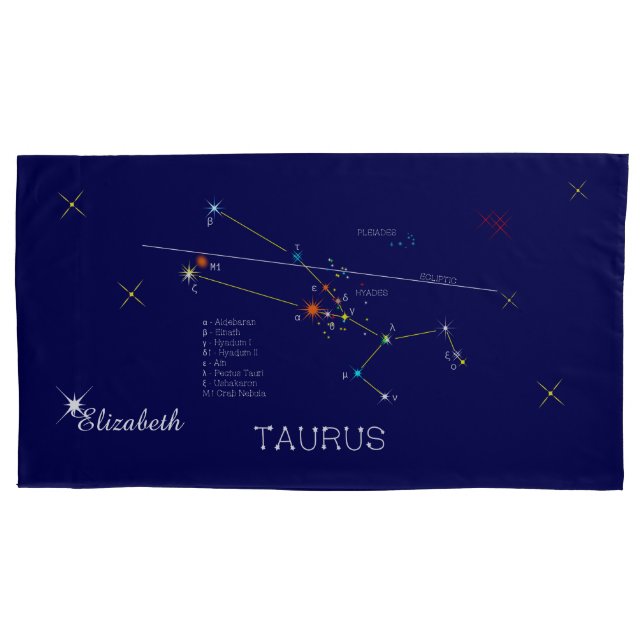 Housse D'oreillers Constellation TAURUS unique, élégant (devant)