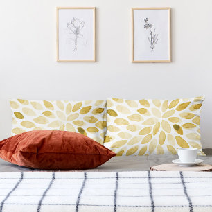 Housse D'oreillers Contours de brosse aquarelle - jaune