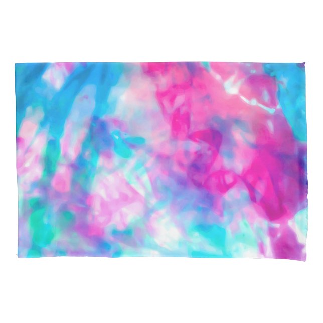 Housse D'oreillers Cool Artsy Girly Purple Rose Blue Tie Dye Motif (devant)