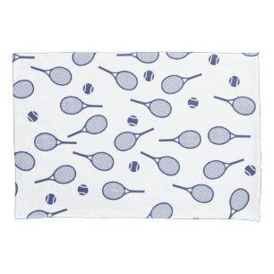 Housse D'oreillers Cool Blue Retro Raquettes Motif Joueur de tennis
