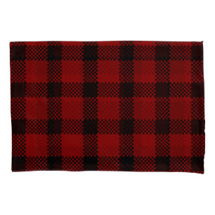 Housse D'oreillers Copie rouge de plaid de buffle