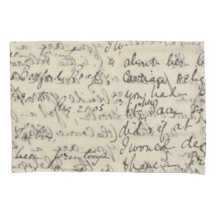 Housse D'oreillers Copie vintage de calligraphie antique de manuscrit