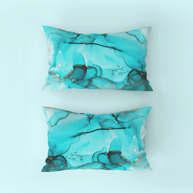 Housse D'oreillers Coque Coussin Abstrait Turquoise (Créateur téléchargé)