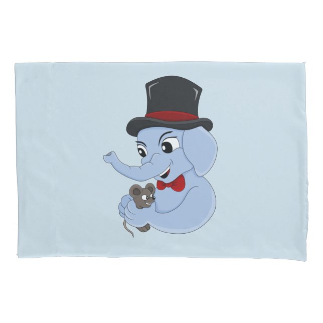 Housse D'oreillers Coque coussin de dessin animé mignon pour éléphant (devant)