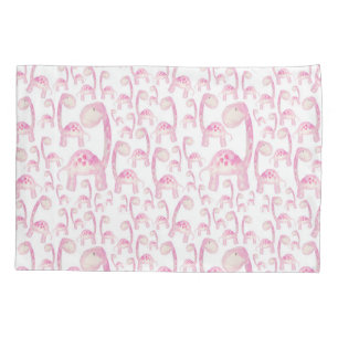 Housse D'oreillers Coque Coussin de dinosaures à points roses